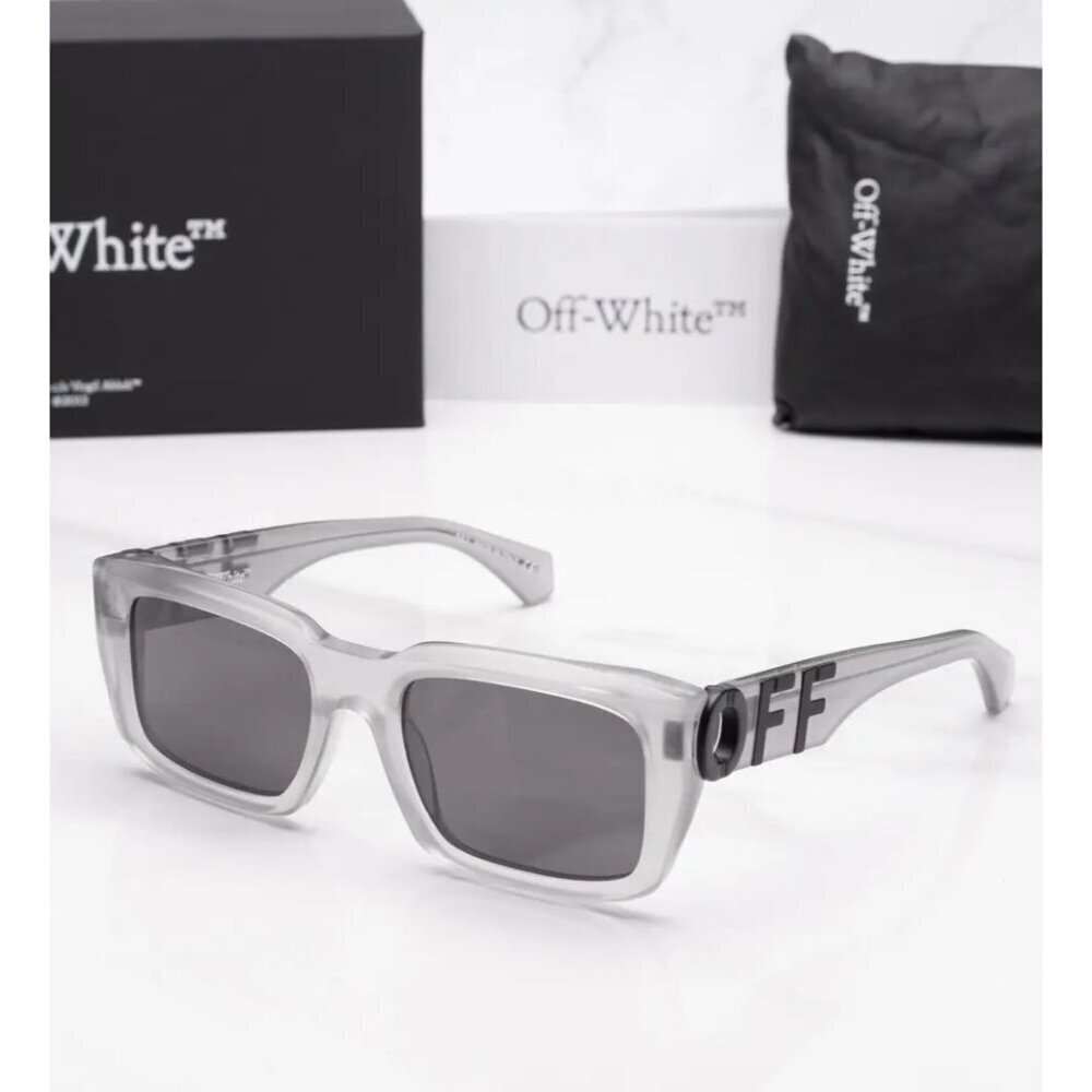 NWT Off-White Hays Grey Rectangle 54mm Sunglasses